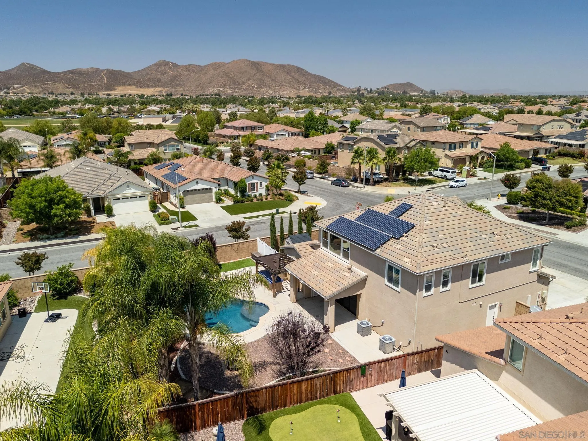 29885 Loy Drive Menifee, CA 92585 - Photo 65 of 75 an aerial view of residential houses with outdoor space and trees