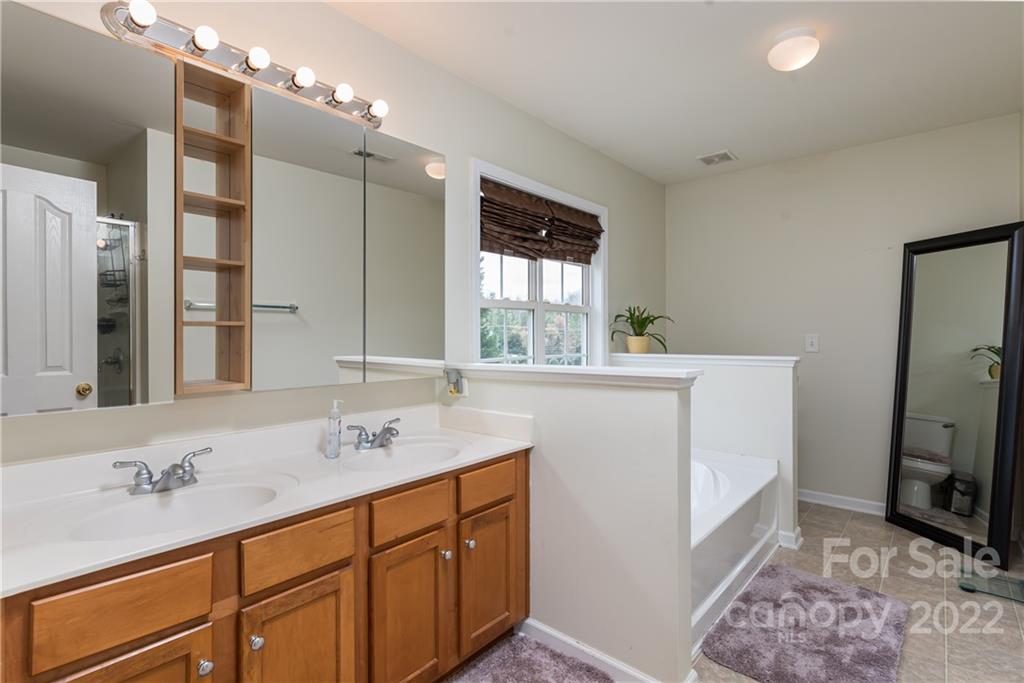 11429 Chapeclane Road Charlotte, NC 28278 - Photo 18 of 26 a bathroom with a sink a vanity and a mirror