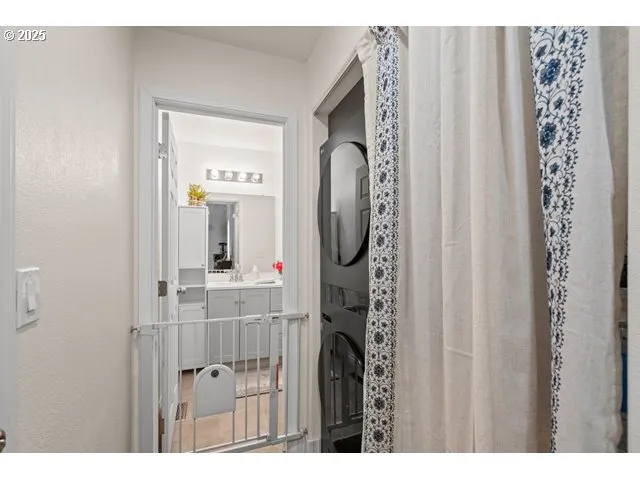 a bathroom with a mirror a sink and a mirror