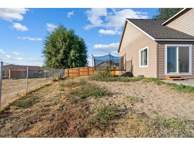 a view of backyard of house
