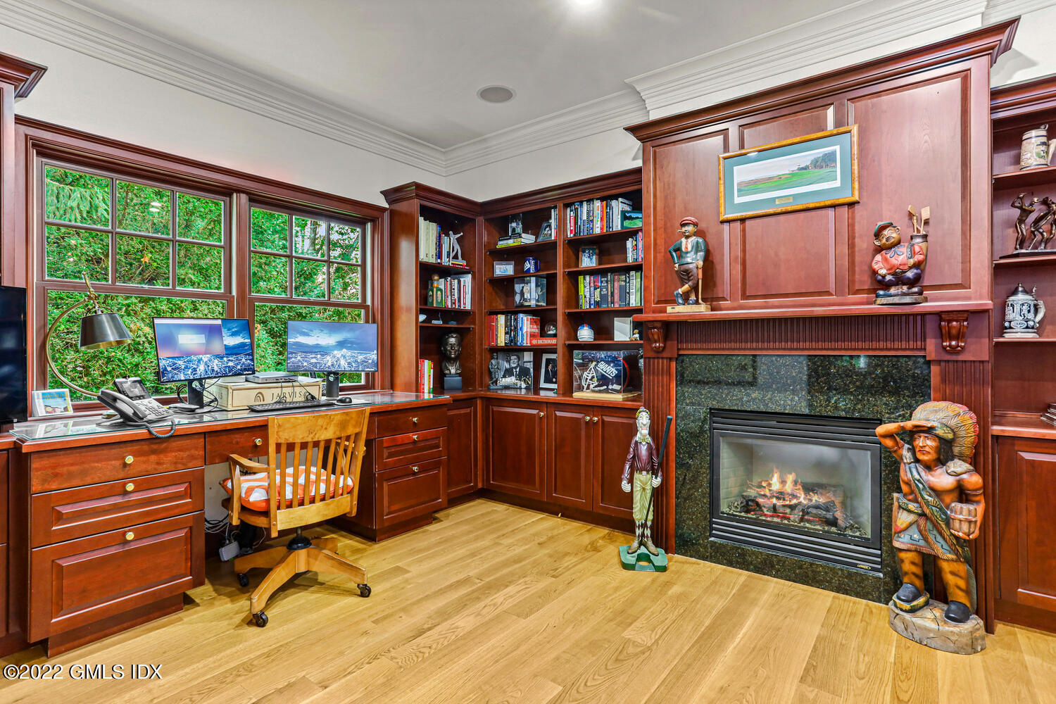 29 Old Oak Road Darien, CT 06820 - Photo 14 of 32 a reading room with furniture a window and a fireplace