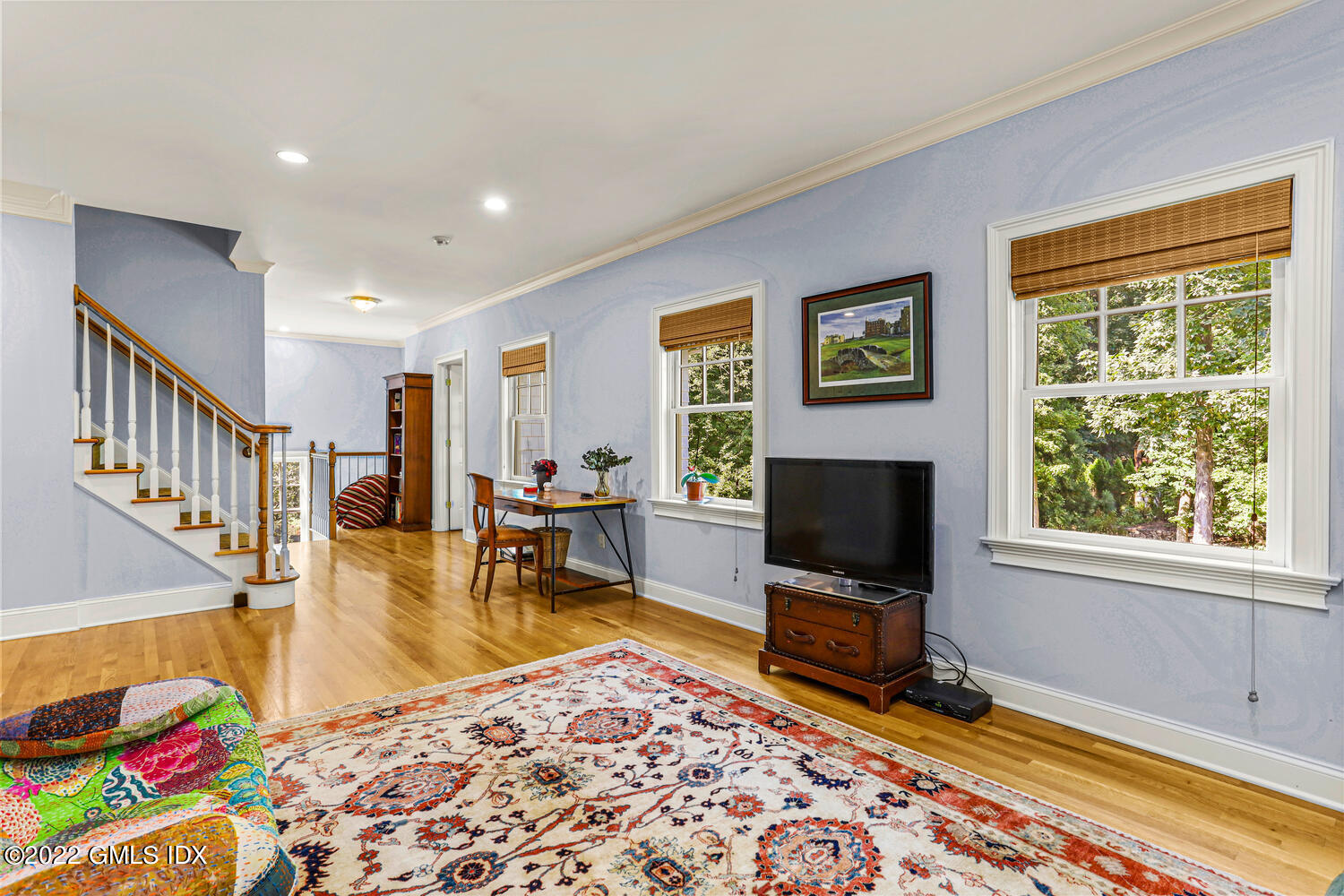 29 Old Oak Road Darien, CT 06820 - Photo 24 of 32 a living room with furniture and a flat screen tv