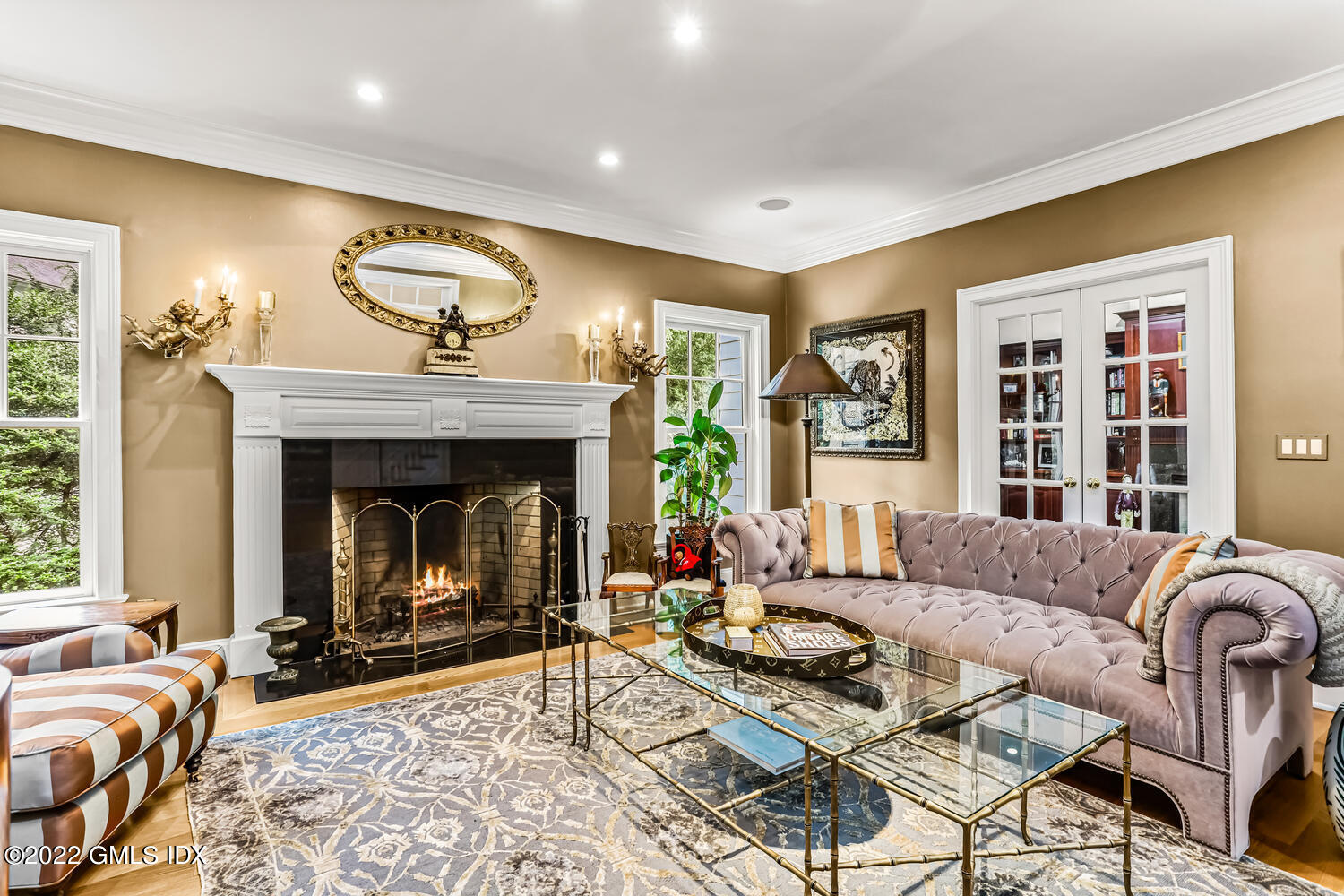 29 Old Oak Road Darien, CT 06820 - Photo 5 of 32 a living room with furniture and a fireplace