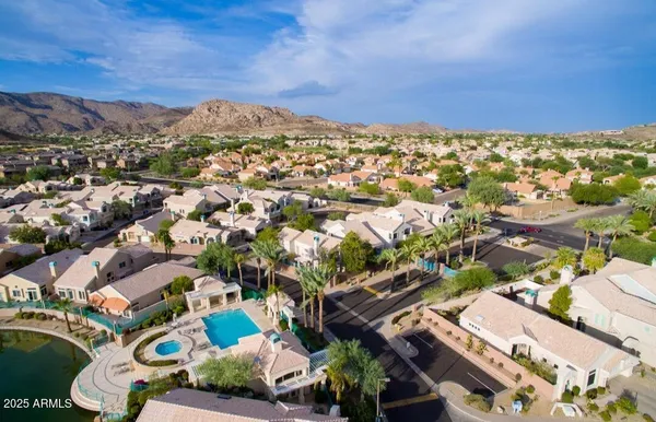 an aerial view of a city