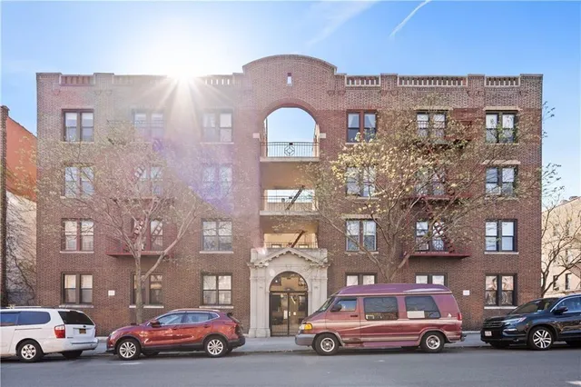 a car parked in front of a building