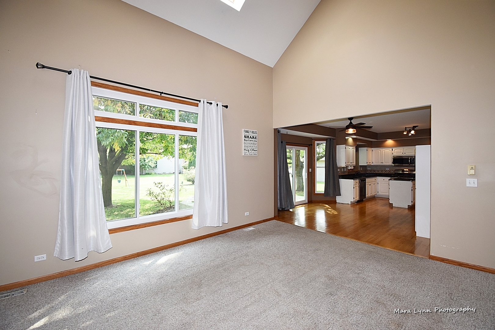 548 Lewis Road Geneva, IL 60134 - Photo 19 of 47 an empty room with chandelier fan and windows