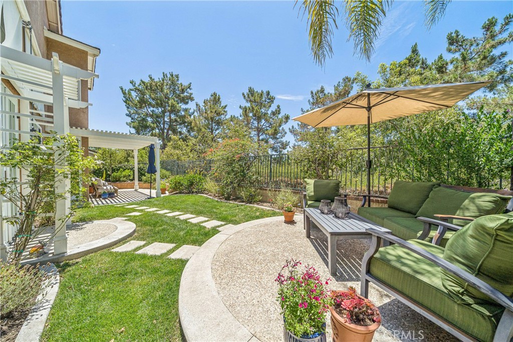 22681 Maplewood Mission Viejo, CA 92692 - Photo 38 of 71 a view of a backyard with couches plants and swimming pool
