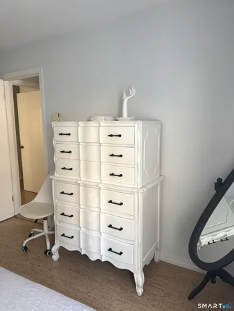 en view of a hallway with a door