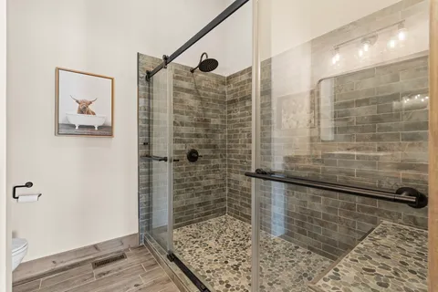 a bathroom with a shower