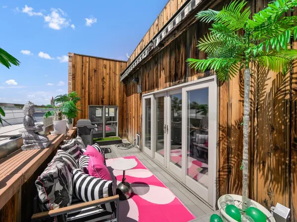 a car parked in a garage