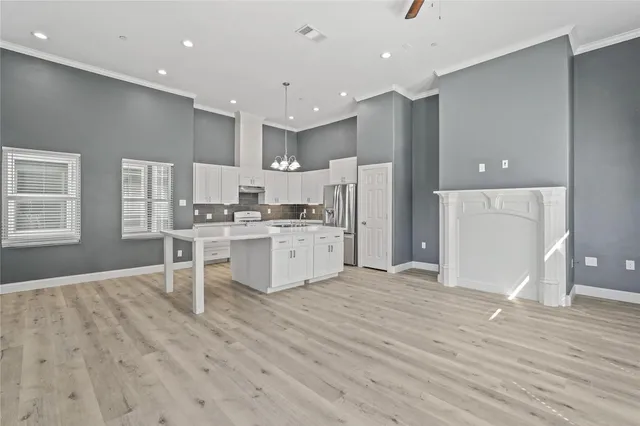 a view of a building from a balcony