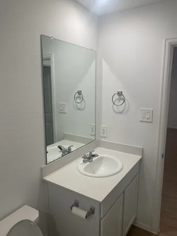 a sink and a mirror