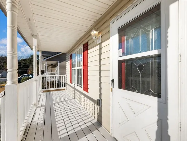 a view of a house with a porch