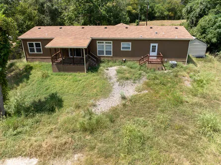 a view of a yard with a tree