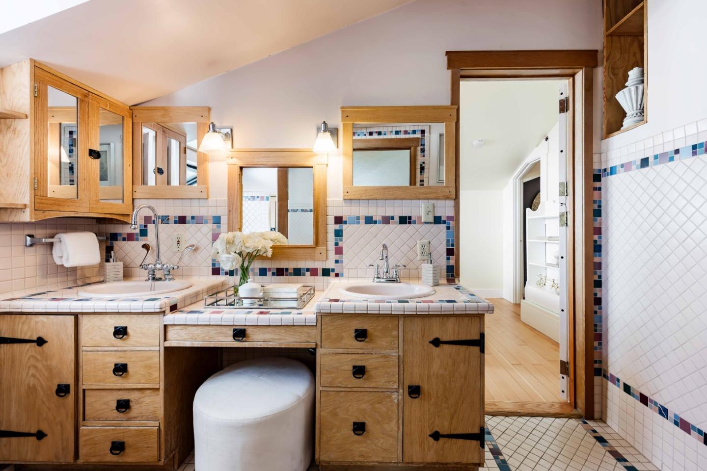 104 Clover Lane Menlo Park, CA 94025 - Photo 18 of 26 a bathroom with a double vanity sink mirror and