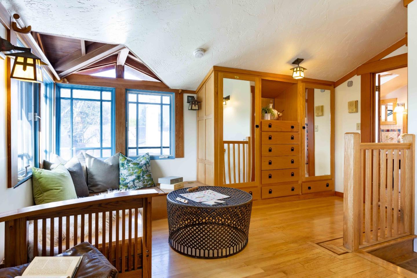 104 Clover Lane Menlo Park, CA 94025 - Photo 22 of 26 a bedroom with furniture and large windows