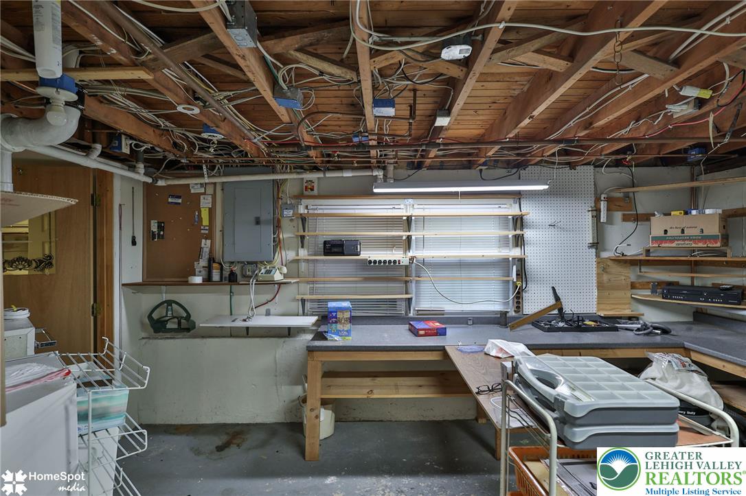 3069 Shakespeare Road Bethlehem, PA 18017 - Photo 39 of 50 A well-lit, unfinished basement offers ample space for a workshop or storage.