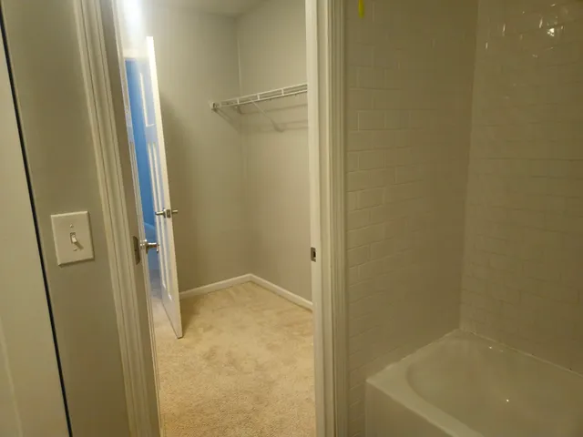 a bathroom with a tub