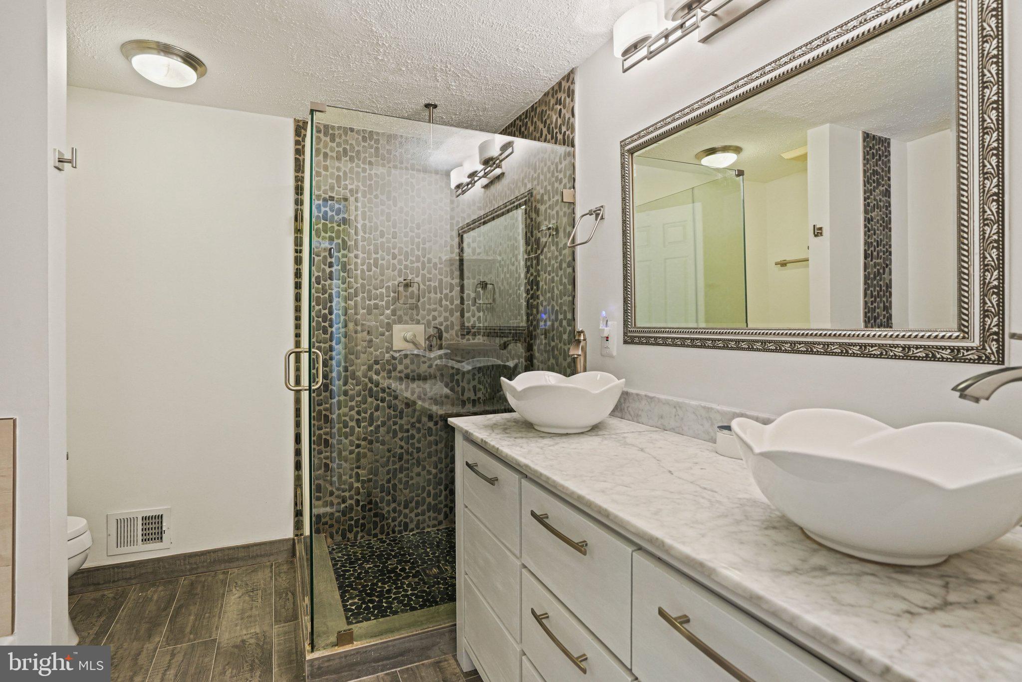 12737 Triple Crown Road Gaithersburg, MD 20878 - Photo 37 of 61 a bathroom with a granite countertop sink and a mirror