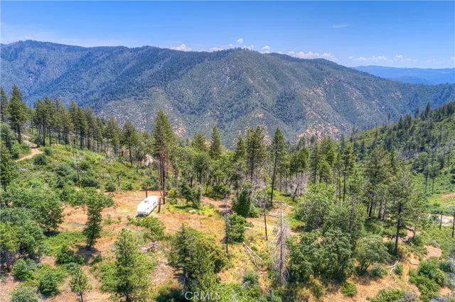 a view of mountain and tree