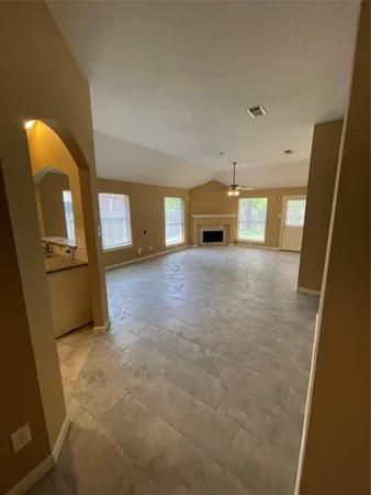 a view of a livingroom with a fireplace