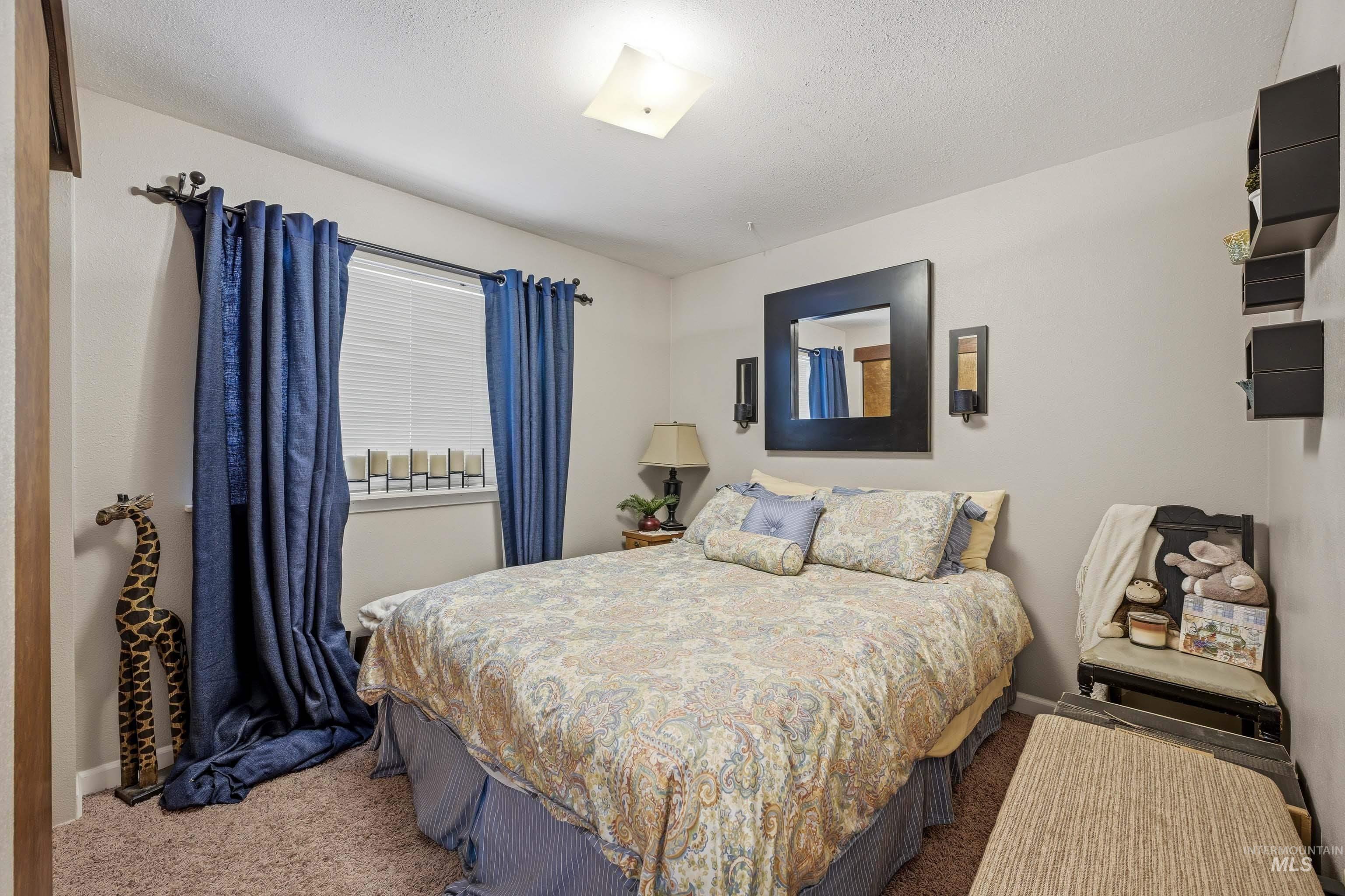 3715 18th Street Lewiston, ID 83501 - Photo 19 of 30 Bedroom featuring neutral wall paint, carpet flooring, a window with horizontal blinds, and a ceiling-mounted light fixture