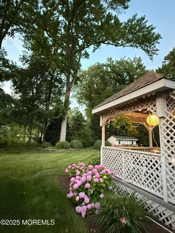 a view of a backyard