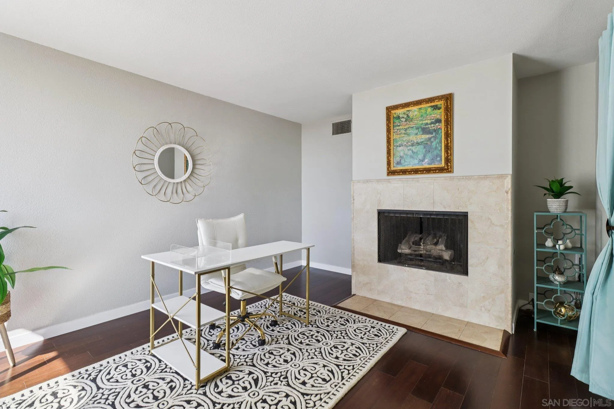 6329 Caminito Estrellado San Diego, CA 92120 - Photo 11 of 61 a living room with furniture and a fireplace