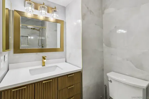 a aerial view of a house with a yard and plants