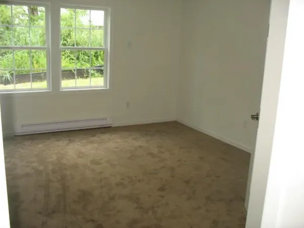 an empty room with a window