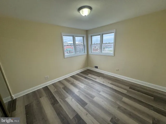 a view of a room with a window