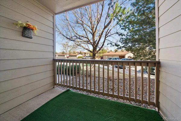 a view of a backyard with a tree