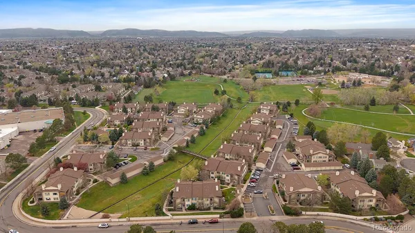 an aerial view of a city