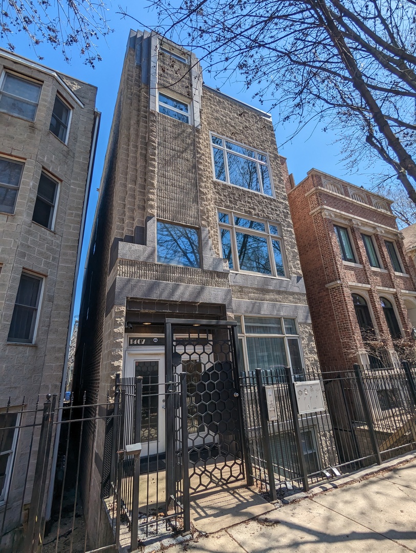 a front view of a building