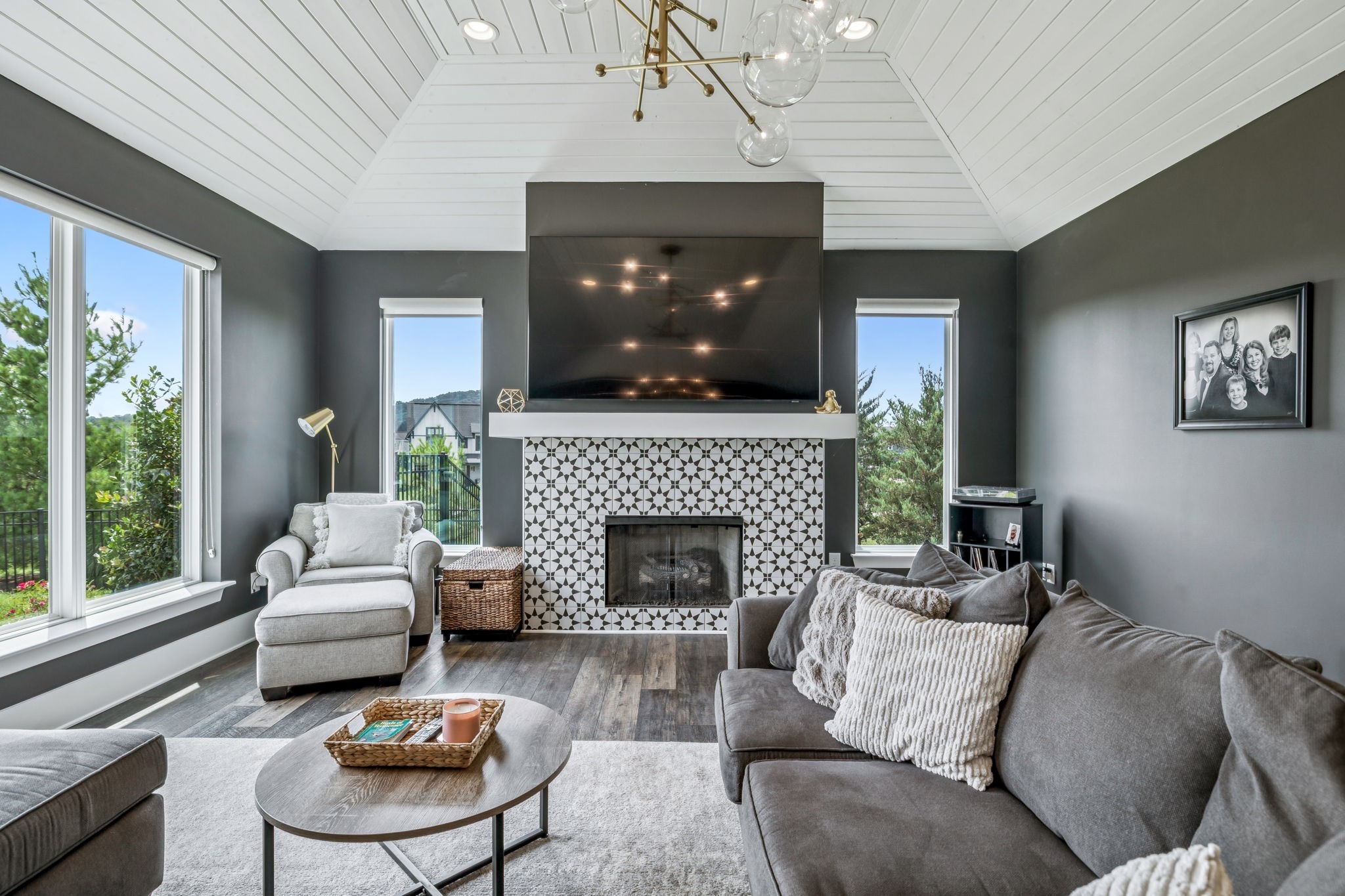 7204 Ludlow Drive College Grove, TN 37046 - Photo 9 of 59 a living room with furniture and a fireplace