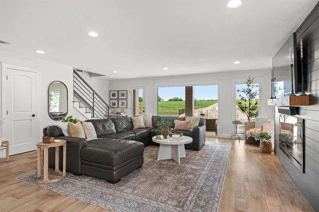 a living room with furniture