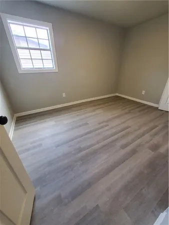 a view of an empty walk in closet