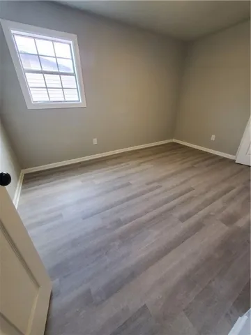 a view of an empty walk in closet