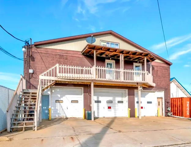 a front view of a building