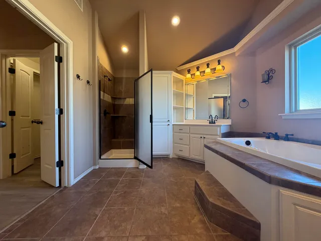 a bathroom with a sink a mirror and a bathtub