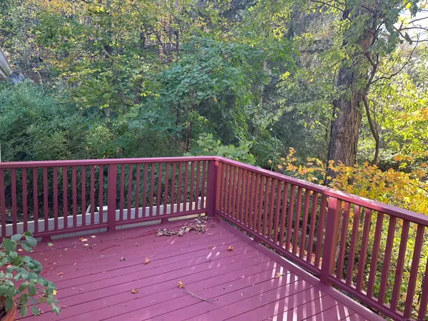 a view of wooden deck