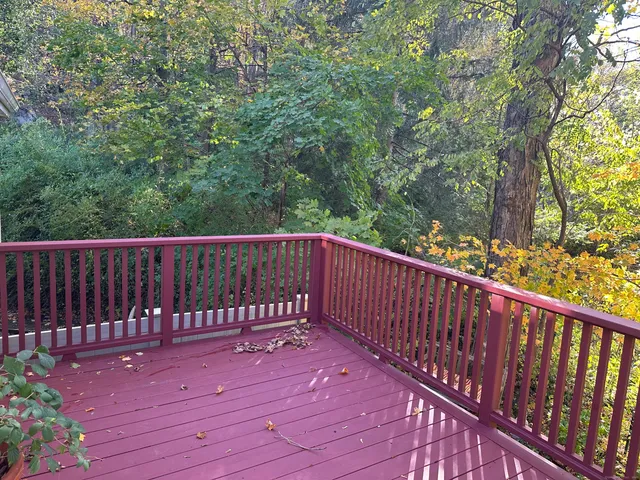 a view of wooden deck