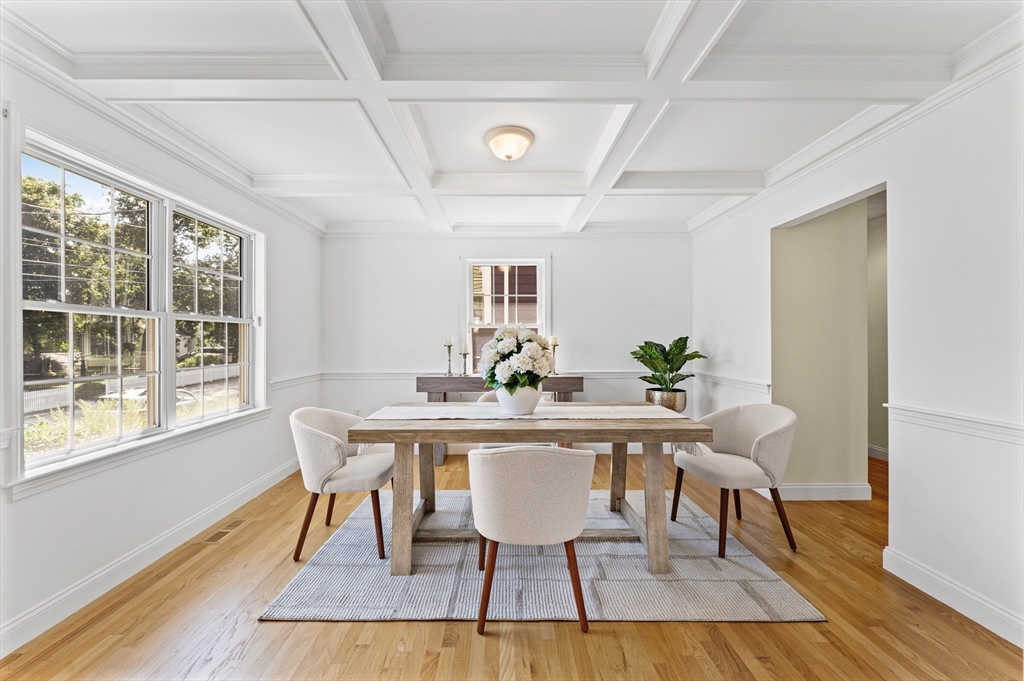 77 Hawthorne Road Waltham, MA 02451 - Photo 3 of 27 a view of a dining room with furniture and wooden floor