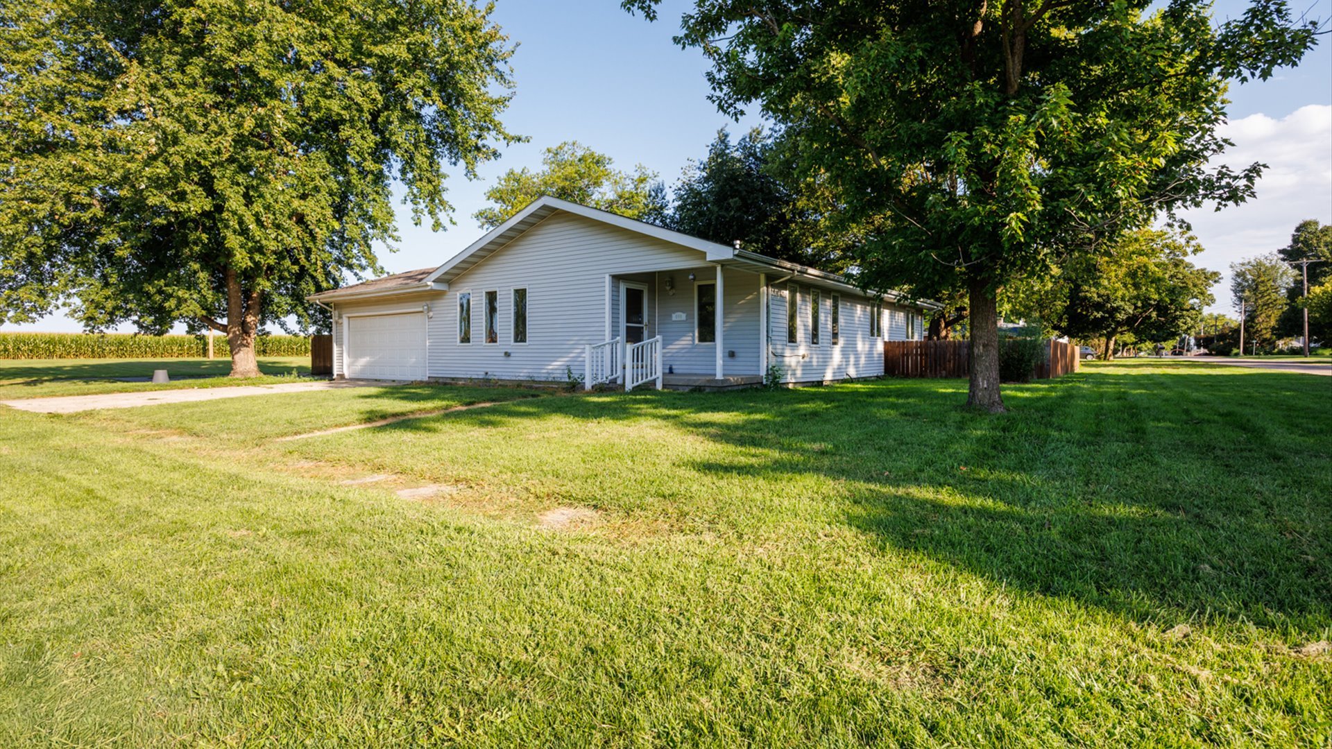 a house view with a garden space