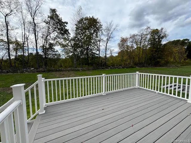a view of wooden deck