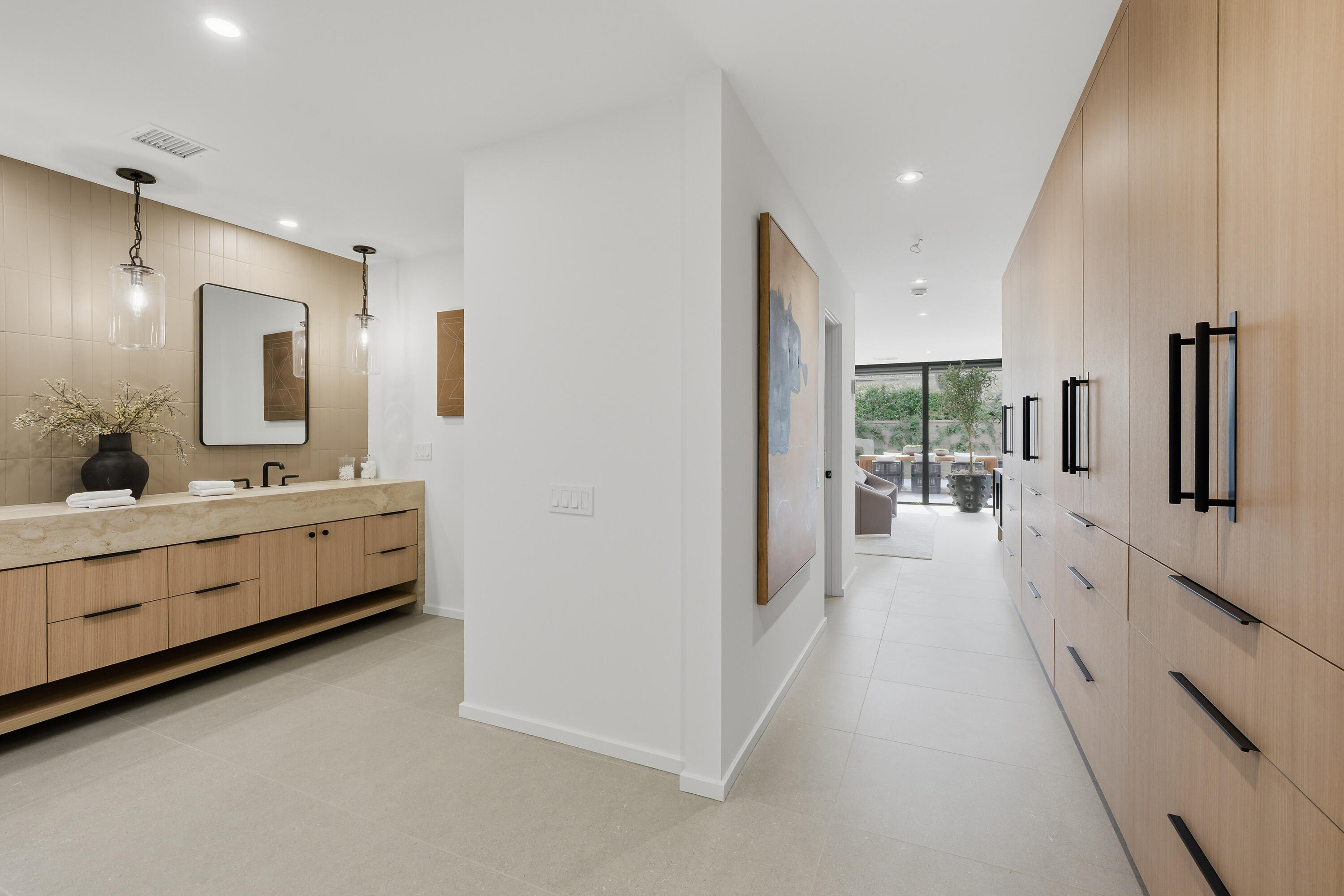 14 Rutgers Court Rancho Mirage, CA 92270 - Photo 44 of 59 a bathroom with sink a mirror and shower
