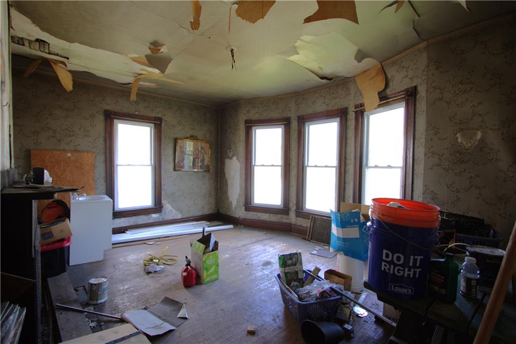 233 Allen Avenue Donora, PA 15033 - Photo 18 of 31 Bay Projection Window Wall in 16x13 Living Room in Front House w/ Beautiful Old Style Wide Wood Trimwork!!! ..... This building needs work