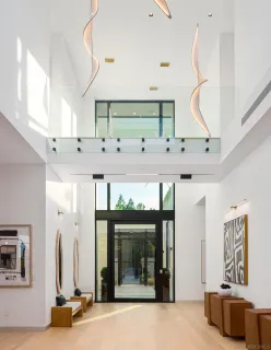 a living room with furniture