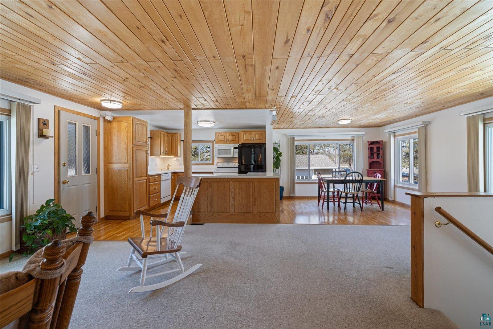 3495 Deer Forest Road Makinen, MN 55763 - Photo 2 of 71 Living room with wooden ceiling and light wood finished floors