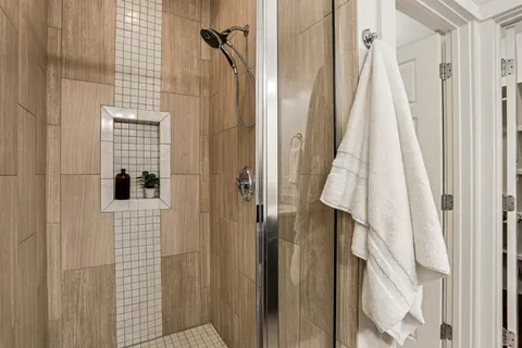 a bathroom with a shower